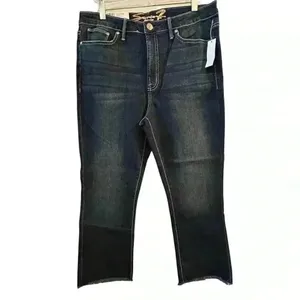 Seven7 Women's Size 14‎ Skinny Jeans Dark Blue High-Rise Fray Hem thumbnail 3