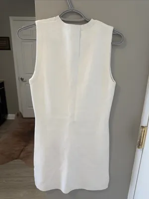 Zara Knit Sleeveless Mini Dress – Cream/White, New With Tags, Size M thumbnail 4