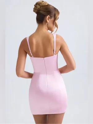 Oh Polly Inanna Sweetheart-Neck A-Line Mini Dress in Light Pink Size US 2 New thumbnail 2