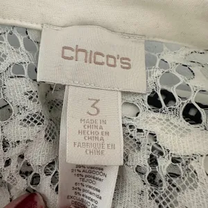 Chico's Lace Jacket Womens Size XL Boho Elegant‎ Fancy Romantic Feminine Artsy thumbnail 5