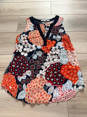 Boden Carrie Sleeveless Floral Semi Sheer V-Neck Blouse thumbnail 2