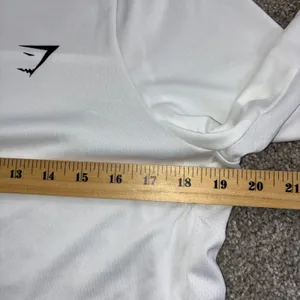 Gymshark White Long Sleeve Athletic Top Women's Size S Mesh‎ Panels Logo thumbnail 5