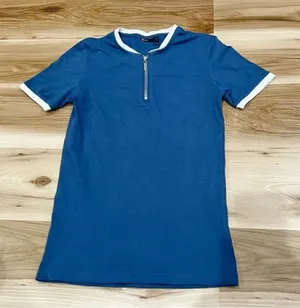 ASOS Blue and White Short Sleeve Shirt Womens Small thumbnail 1