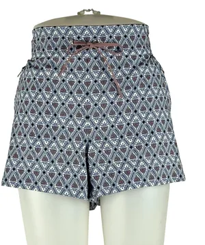 Athleta  Hudson Board Shorts Geometric Blue Brown thumbnail 1