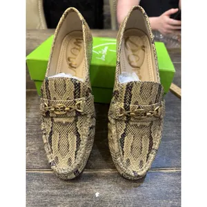 Sam Edelman Lucca Snake Print Leather Ruched‎ Bit Buckle Flat Loafers Size 7.5! thumbnail 2