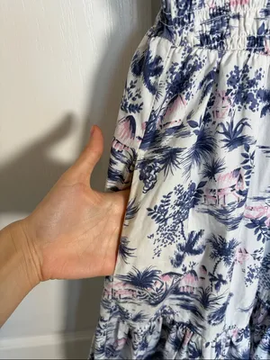 Abercrombie Smocked Bodice Easy Maxi Dress Sz S thumbnail 3