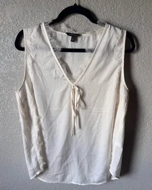 Banana Republic Lace Blouse large ivory euc romantic lace fairy thumbnail 1