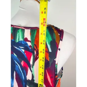 Marilyn Seyb Abstract Tropical Print Sleeveless Tank Top Size 10 thumbnail 7