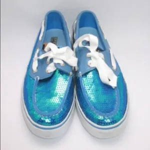 NWOB Sperry Topsider Blue Sequin Shoes thumbnail 2