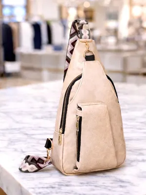Vintage Bohemian Crossbody Bag - Beige thumbnail 1