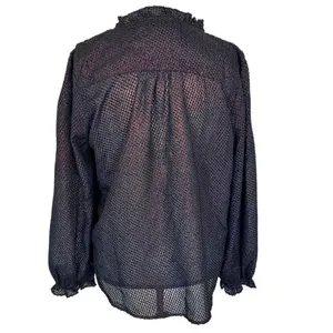 Current Air Womens Blouse Size Large Top Long Sleeve Dark Academia Gothic Chic thumbnail 3