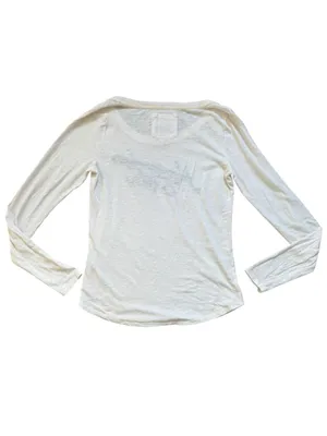 Abercrombie and Fitch Long Sleeve Script Writing Top Size Medium thumbnail 2
