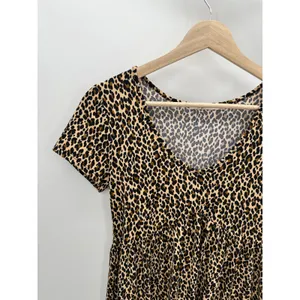 Mi.Ami Women Brown Black Cheetah Print Short Sleeve Mini Dress 25X958ANR6 Size S thumbnail 3
