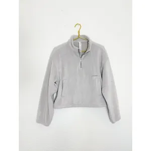 Lululemon Plush Velour Oversized Half Zip in Gray Size Small Workout Soft thumbnail 4