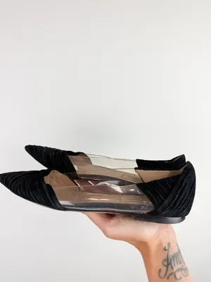 Valentino Garavani Black Pleated Suede Point Toe Flats Size 36/ US 6 thumbnail 6