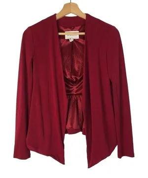 BCBGeneration Red Open‎ Front Drape Lightweight Blazer XXS thumbnail 1