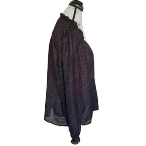 Current Air Womens Blouse Size Large Top Long Sleeve Dark Academia Gothic Chic thumbnail 2