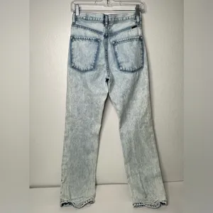 Kancan Women Jeans Size‎ 24 Acid Blue Distressed High Rise 90s Boyfriend Denim thumbnail 2