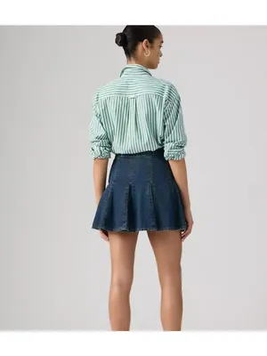 New Levi's Premium Size 28 Godet Mini Lightweight Skirt Fell Off Stone Dark Wash thumbnail 2