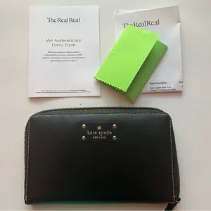 Kate Spade New York Black Leather Continental Wallet thumbnail 1