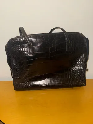 Black textured work laptop bag thumbnail 2