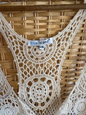 Blue Island Boho Lace Beach Cover Up thumbnail 4
