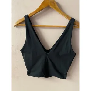 Kookaï Black V-Neck Cutout Back Crop Top Size 2 EUC thumbnail 5
