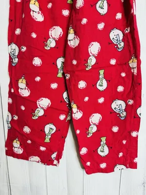 Charter Club Intimates Pajama Set Sz L Red Snowman Christmas Winter Pockets thumbnail 10