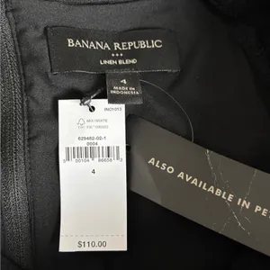 Banana‎ Republic Factory Womens 4 Black Linen Blend Boat Neck Mini Dress NWT thumbnail 6