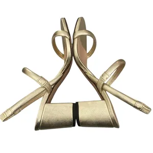 J.crew lucie slingback block-heel sandals in metallic leather Elegant size 5 1/2 thumbnail 6