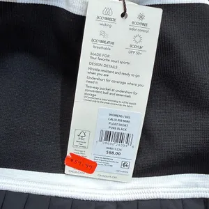 CALIA Court Collection XXL High-Rise Ribbed Mini Pleated Tennis‎ Skort Black NEW thumbnail 9