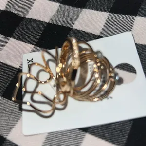 Two sets of stackable goldtone rings size 9 Gold thumbnail 6