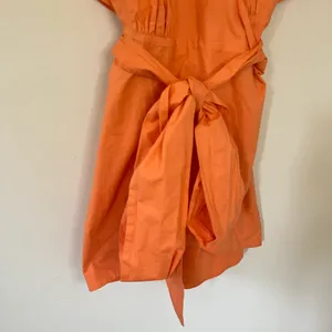 Lovers + Friends Leigh Cotton Poplin Tie Waist Mini Wrap Dress Sherbert Orange thumbnail 3