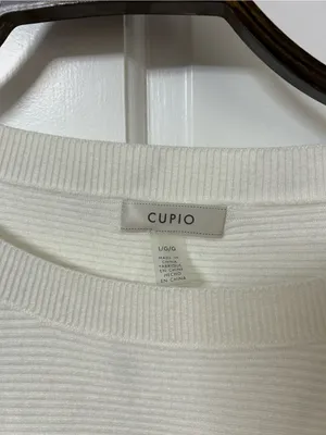 Cupio Cream Ribbed Crewneck Sweater with Button-Trim Sleeves thumbnail 4