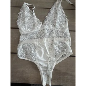New‎ Even White Small Lingerie Teddy Bodysuit Lace Boho Chic Sexy Festival Wear thumbnail 10