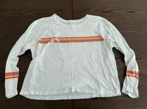 XiRENA White Long Sleeve Tee with Colorful Stripes thumbnail 1