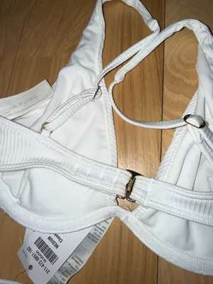 Hollister White Ribbed Bikini thumbnail 4