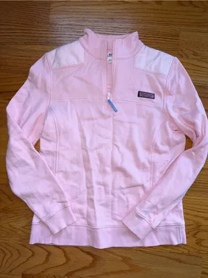 Vineyard vines pastel two tone pink Shep quarter zip size small thumbnail 1