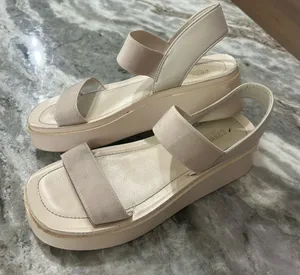 Cream Platform Sandals Tan Size 8 thumbnail 1