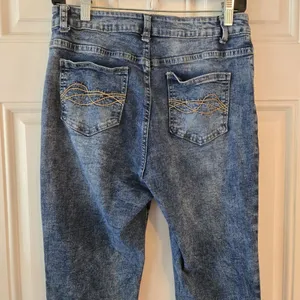Bootcut Jeans Women's Size XL 30x29 HighRise Denim Acid Washed Super Stretch thumbnail 4
