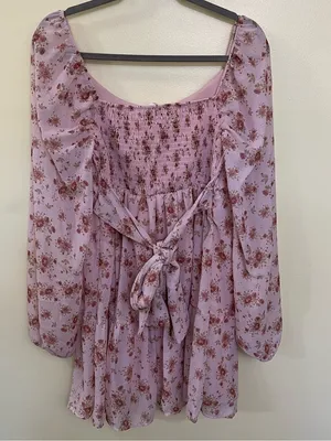 NEW Altar’d State Pink Floral Mini Dress Size XL NWT thumbnail 6