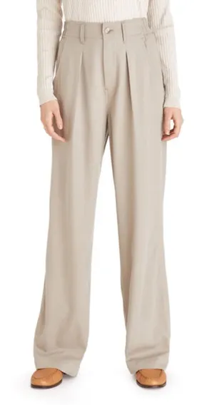 Madewell Pants Lanie Pleat Front Straight Leg High Waist Pumice Sz 0 thumbnail 1