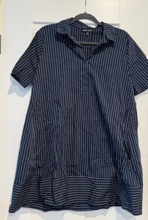 Pinstripe Dress Blue thumbnail 1