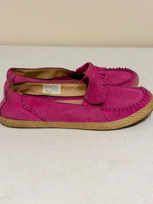 UGG Australia Women's Marrah Hot Pink Leather Suede Moccasin Flats Size 8 thumbnail 3