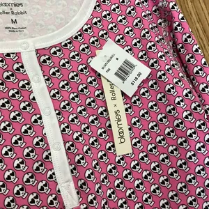 Bloomies x Roller Rabbit Doodle Skull Pajama Top Size Medium NWT thumbnail 4
