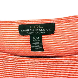 Lauren Jeans Co Size Medium‎ Shirt Red Pinstripe 3/4 Sleeve Casual Everyday LRL thumbnail 4
