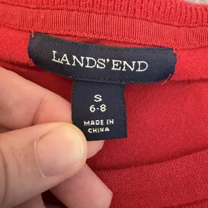 Lands End Womens Size Small Red Supima Cotton Blend Short Sleeve Sweater Top thumbnail 4