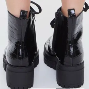 Forever 21 Black Combat Moto Boots thumbnail 4