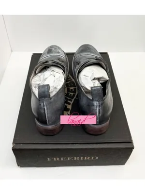 Freebird by Steven Mabel Leather Oxfords Distressed Edgy Grey Steampunk Loafers Flats 10 thumbnail 10