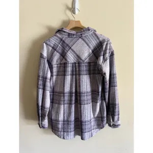 Maurices‎ Women's Flannel Plaid Shacket Size Medium Purple Soft Lightweight NWT thumbnail 4